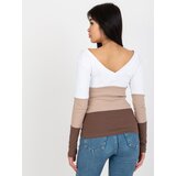 RUE PARIS Blouse-RV-BZ-8429.18P-white-brown | Shoptok.si