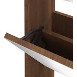Ormarić za cipele s ogledalom 3razine Smeđi hrast 63x17x102,5cm | Eponuda.com
