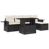 vidaXL 6-dijelni set vrtnih sofa s jastucima crni od poliratana | shoptok.hr