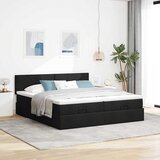  Otomanski okvir kreveta s madracima crni 180x200cm od tkanine | shoptok.hr