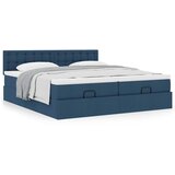 vidaXL Otomanski okvir kreveta s madracima plavi 200x200cm tkanine Cijene