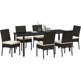  Vrtni set za objed 7 kom. Crna Čelik s prahom premazan | shoptok.hr
