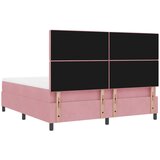  LED Box Spring Krevet s madracem Ružičasta 180 x 200 cm Baršun | shoptok.hr