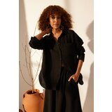 Trendyol Black 100% Linen Oversize Shirt Cene