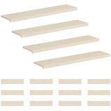 Stepenica 16 kom. 120 x 25 x 2 cm Bijela Čvrsto Hrastovo Drvo | shoptok.hr