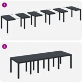  Set za obrok u vrtu s 11 komada antracit plastični ratan | shoptok.hr