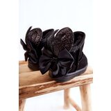 Boto Girls' Warm Snow Boots With Bows Black Meriva | ePonuda.com