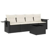  5-dijelna vrtna garnitura od poliratana s jastucima crna 85 x 62 x 69 cm | shoptok.hr