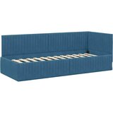  Kutni krevetni okvir s madracem s uzglavljem 2 pcs Plava Baršun | shoptok.hr