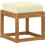  Vanjska stolica klupa s jastukom Prirodna 43 x 43 x 37 cm - Prirodna boja i krem 40 cm Otvoreno područje nogu | shoptok.hr