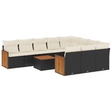 vidaXL 11-dijelni set vrtnih sofa od poliratana s jastucima crni | shoptok.hr