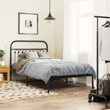Maison Chic Kovinski Posteljni okvir - Enojna postelja - Postelja za odrasle z vzglavjem črn 100x190 cm, (21694838) | Shoptok.si