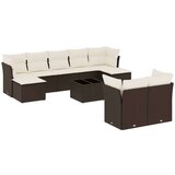 vidaXL 10-dijelni set vrtnih sofa od poliratana s jastucima smeđi | shoptok.hr