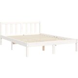  Kreveta s uzglavljem bijeli 140 x 190 cm od masivnog drva | shoptok.hr