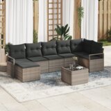 vidaXL 7-delni vrtni kavč s blazinami črna poli ratan | Shoptok.si