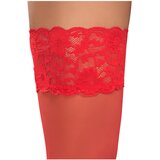 Cottelli Hold-up Stockings with 9cm Lace Trim 2520664 Red 4-L | Shoptok.si