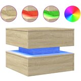 Maison Chic Klubska mizica - kavna mizica - Nizka mizica z LED lučkami sonoma hrast 50x50x40 cm, (21752346) Cene