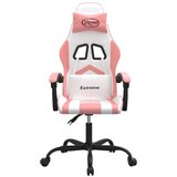 vidaXL Vrtljiv gaming stol belo in roza umetno usnje Cene