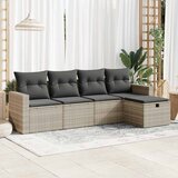 Maison Chic Seti vrtnega pohištva - Vrtna garnitura - Vrtni pohištvo set 5-delna z blazinami siv poli ratan, (21814143) | Shoptok.si