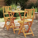 Bistro set 3 pcs Prirodna nafta Čvrsto drvo akacije | shoptok.hr
