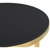  Bočni stolić zlatno-crni 45 cm od kaljenog stakla | shoptok.hr