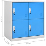  Ormarići s ključem 2 kom svjetlosivi/plavi 90x45x92,5 cm čelik | shoptok.hr