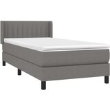 Box spring postelja z vzmetnico temno siva 90x190 cm blago, (20725778) | Shoptok.si