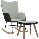 vidaXL Stolica za ljuljanje s osloncem za noge svjetlosiva baršun/PVC | shoptok.hr