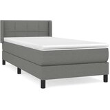  Okvir kreveta s oprugama i madrac tamnosivi 80x200cm od tkanine | shoptok.hr
