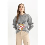 Defacto Christmas Themed Crew Neck Sweater Cene