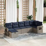 vidaXL 7-dijelni set vrtnih sofa sivi od poliratana | shoptok.hr