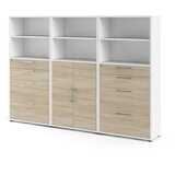 Tvilum Bela/v naravni barvi modularna knjižna polica v hrastovem dekorju 268x189 cm Prima – | Shoptok.si