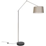 QAZQA Sodobna talna svetilka jeklena s senčnikom taupe 45 cm - Editor | Shoptok.si
