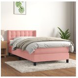  Box spring postelja z vzmetnico roza 90x200 cm žamet | Shoptok.si