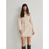 Reserved - Haljina od žerseja s remenom - boja kože | shoptok.hr