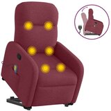 vidaXL Masažni naslonjač na podizanje od tkanine crvena boja vina | shoptok.hr