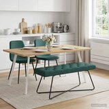  Klupa s gumbastim tkanjem Tamnozelena 110 x 40 x 46 cm Tkanina | shoptok.hr