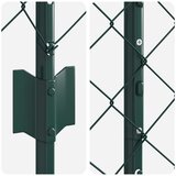 vidaXL Verižna ograja z 22 U postavitvami zelena 1.6x25 m jeklo | Shoptok.si