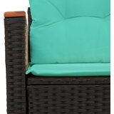  Vrtna sofa s jastucima za 2 osobe, crna, poli ratan | shoptok.hr
