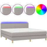  Box spring s madracem LED svjetlosivi 180x200 cm tkanina | shoptok.hr