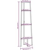  Kutna polica s 4 razine crna 45,5 x 31,5 x 150 cm | Eponuda.ba