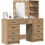 vidaXL Set od 3 Artezan hrast Inženjersko drvo, ogledalo Visoka komoda | shoptok.hr