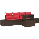  Set sofe s jastukom 5 pcs Smeđa i crvena poliratan | shoptok.hr