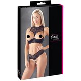 Cottelli komplet odprtega modrčka z obročki s kamenčki (črna) | Shoptok.si