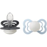 Bibs simetrična duda supreme silicone night iron & baby blue glow | shoptok.hr