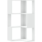 vidaXL Kotna knjižna omara 3-nadstropna bela 50x50x102 cm, (21326712) Cene