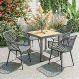  Set od 4 plastične vrtne stolice s naslonima UV otporne 56x51x84 cm tamno sive | shoptok.hr