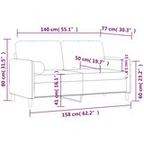  Dvosjed s ukrasnim jastucima žuti 140 cm baršunasti | shoptok.hr