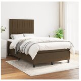  Box spring postelja z vzmetnico temno rjav 120x200 cm blago | Shoptok.si