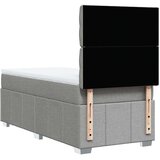 vidaXL Box spring postelja z vzmetnico svetlo siva 90x200 cm blago | Shoptok.si